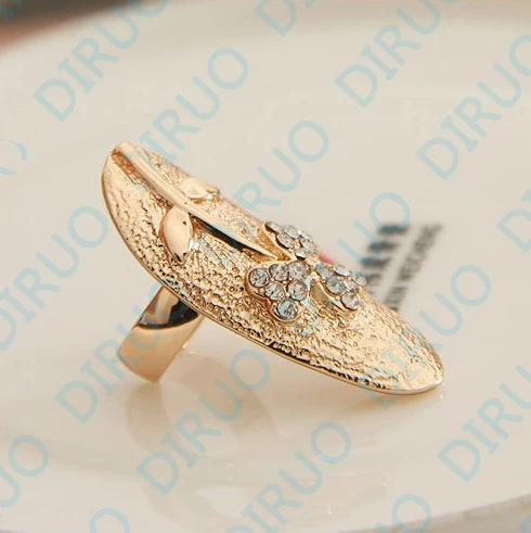 Ювелирные кольца для ногтей нежные со стразами кольцо с клевером модные