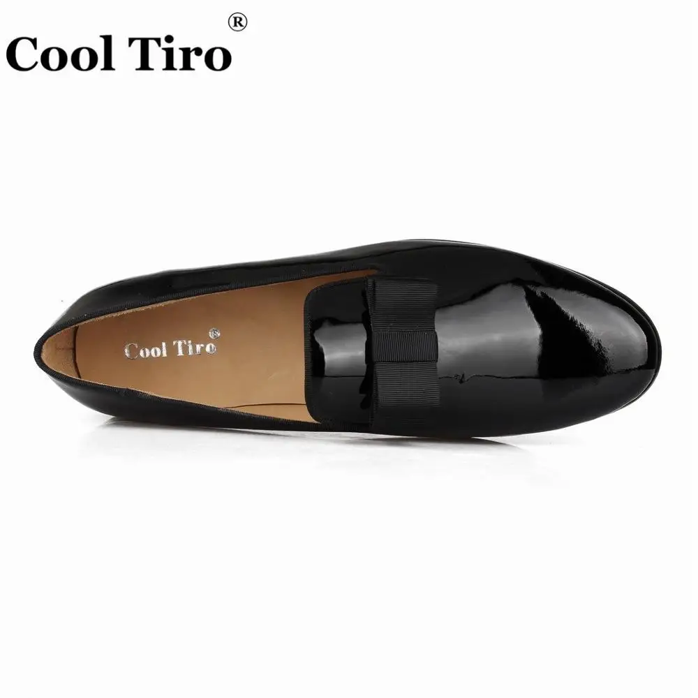 Cool Tiro Black Patent leather Loafers Men's Dress Shoes Moccasins Slippers Silk Bow tie Formal Wedding Business Casual Flats | Обувь