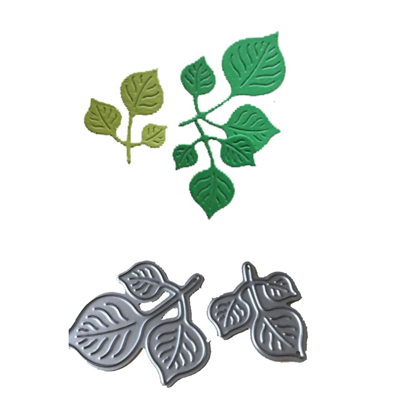 Металлические пресс-формы 2 шт. листья для скрапбукинга тиснение трафарет
