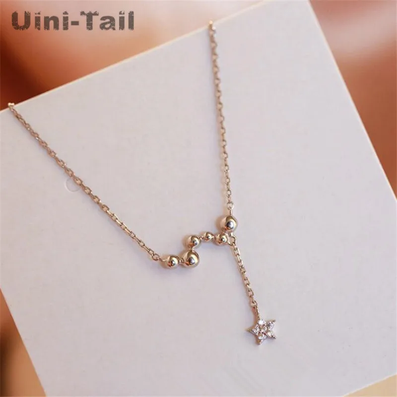 Uini Tail 2019 новое женское серебряное ожерелье в горошек со звездами Корейском стиле