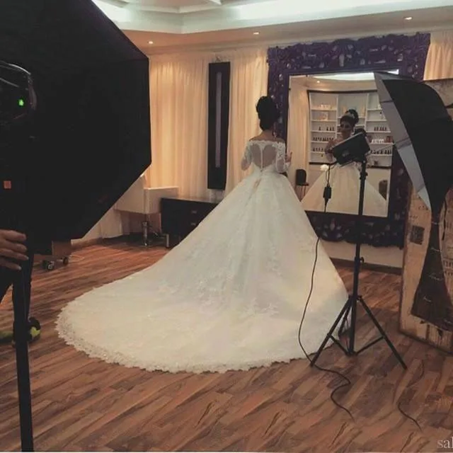 Custom made Plus Size Wedding Dresses Ball Gown Scoop Lace Applique vestido de noiva robe mariage | Свадьбы и торжества