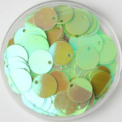 AB Light Green 8 мм, 10 мм, 12 мм, 15 мм, 20 мм, 25 мм, 30 мм, 40 мм, ПВХ плоские круглые свободные блестки, пайетки, Швейные Свадебные аксессуары с 1 боковым отверстием - Цвет: AB Light Green