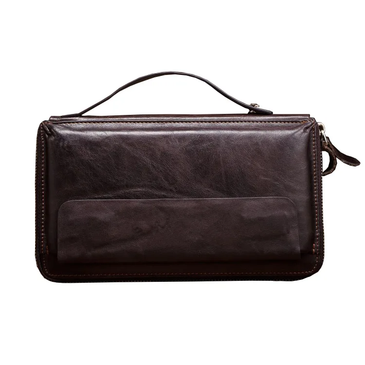 New Fashion Business Men Long Organizer Wallets Natural Real Leather Male Genuine Cash Purses Clutch Card Holders Wallet | Багаж и сумки