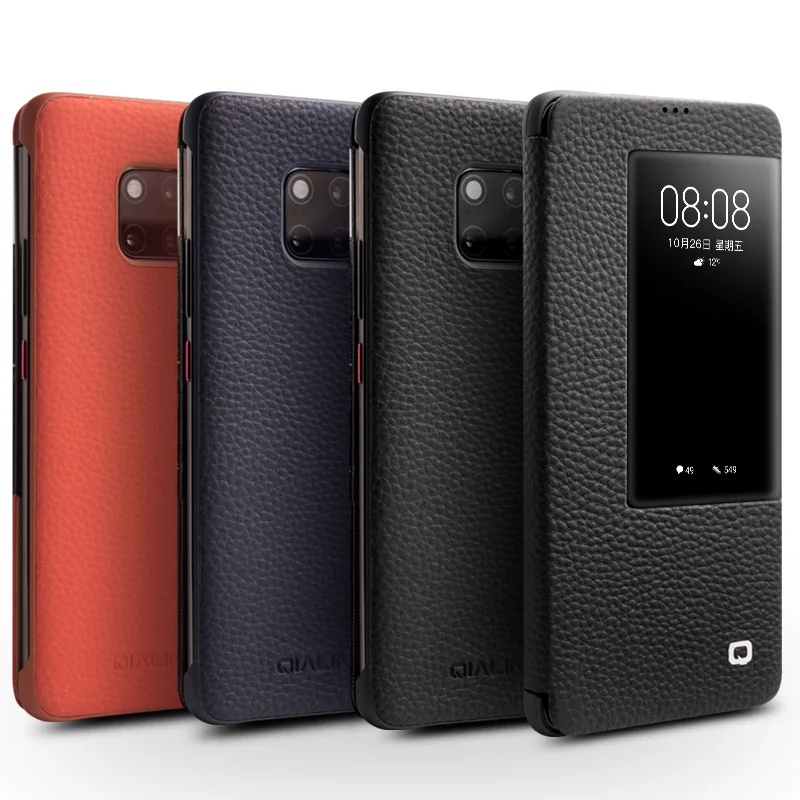 Роскошный Ультратонкий флип-чехол из натуральной кожи для Huawei Mate20 Pro 20X Business Smart View