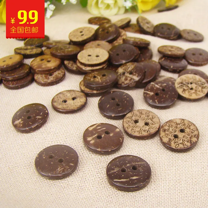 Пряжка в стиле ретро из кокосовой скорлупы кнопка сделай сам натуральная