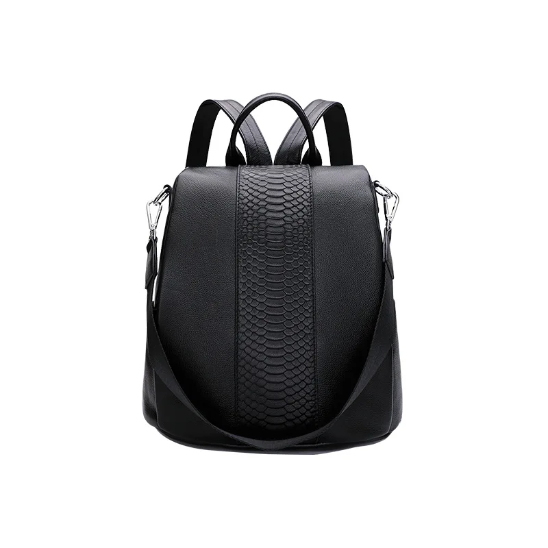 

9063 New Fashion Female Single Shoulder Bag Travel Top Layer Cowhide Leather Bags Women Backpack