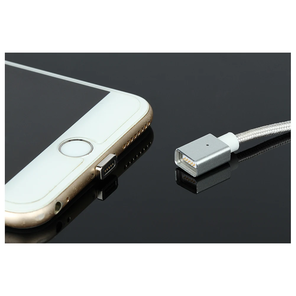 HFES Magnetic Charger Cable MICRO-USB Mobile Phone 2IN1 Fast Adapter Wire Data line Silver | Электроника