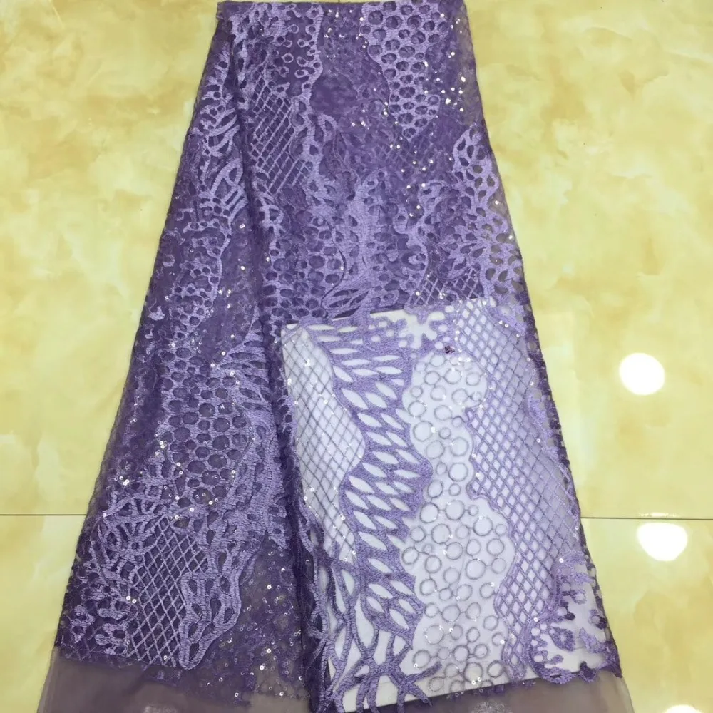 

High Quality Nigerian Lace Fabrics Cheap Price Party Dress Tulle Lace African Embroidered Tulle Mesh Lace with Sequins ML7848