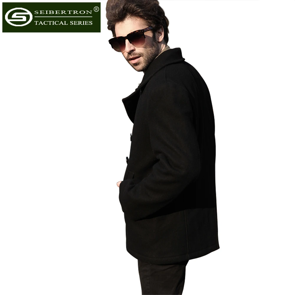 Новое мужское шерстяное пальто США темно синий тип 80% шерсть USN полупальто куртка