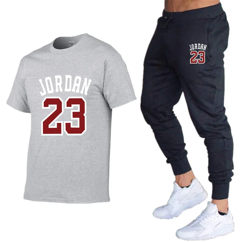 Jordan 23 летние мужские футболки + штаны костюм из двух предметов качественная