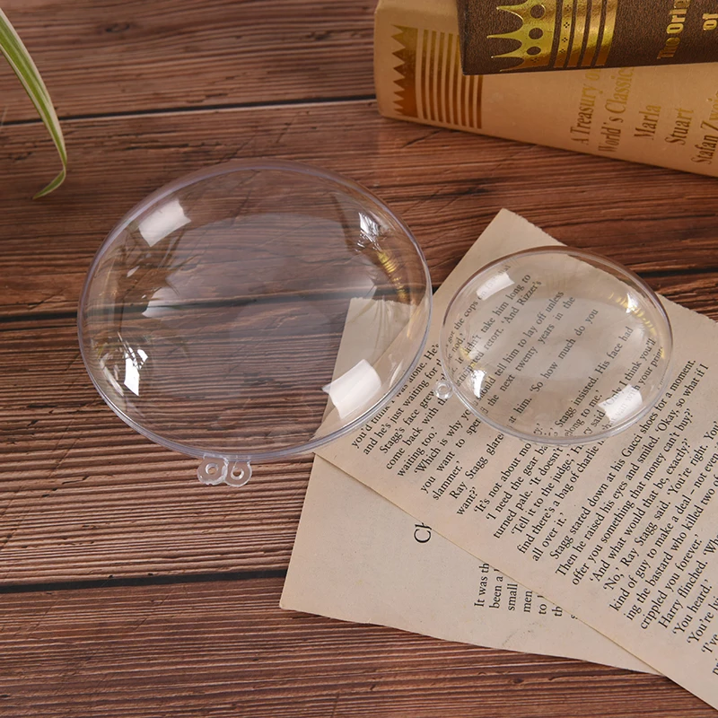 1 шт. 70/90/110 мм Рождественская елка decorationsgift настоящее украшение коробки для конфет DIY мяч прозрачная открывающаяся задняя крышка прозрачный орнамент из бамбука