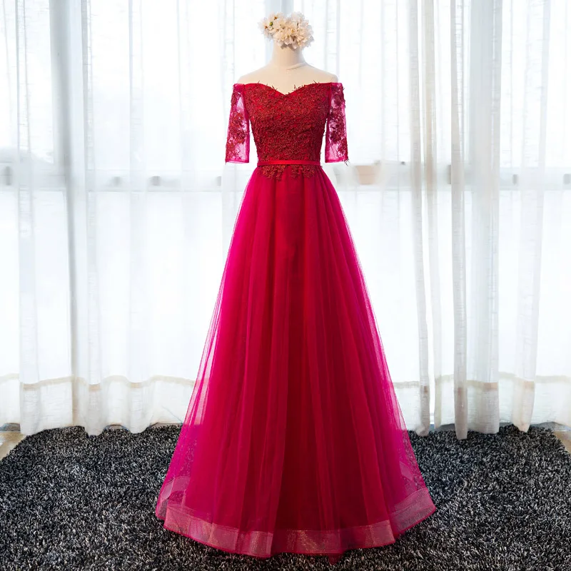 Vestido de festa Новинка 2019 г. Миссис Win красное вино с v образным вырезом открытыми