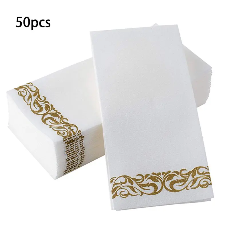

Disposable Hand Towels Decorative Bathroom Napkins Soft Absorbent Linen Paper Guest for Kitchen Parties Weddings Dinners Events