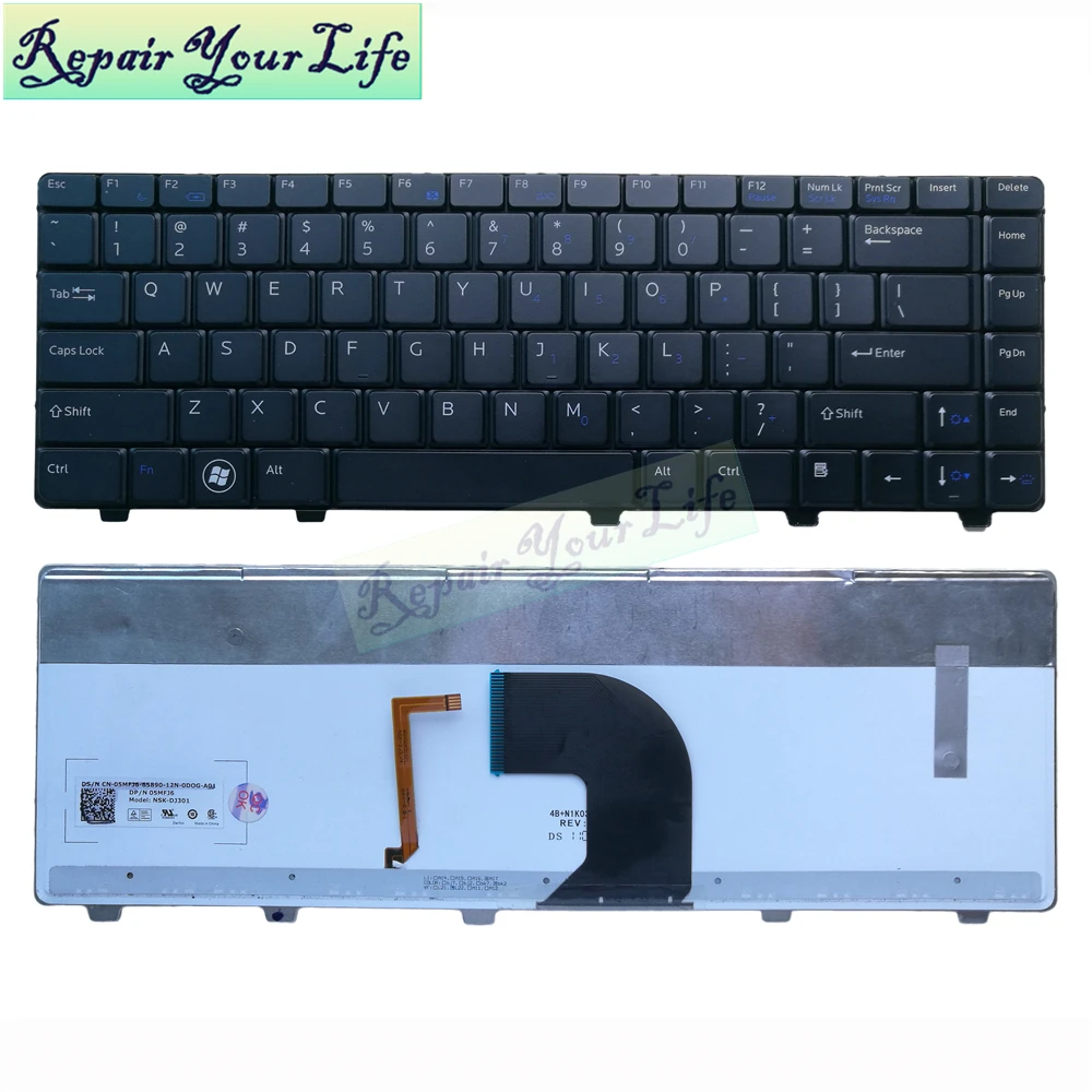 Клавиатура для ноутбука Dell Vostro 3300 3400 3500 V3300 0MFJ6 NSK DJ301 US с подсветкой оригинальная