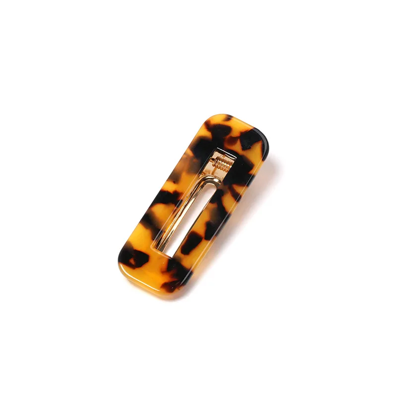 Style3-Tortoiseshell Трендовые женские многоцветные акриловые заколки для волос с блестящими пайетками, милые в форме капли воды, квадратные стильные аксессуары для волос - Окраска металла: Style3-Tortoiseshell