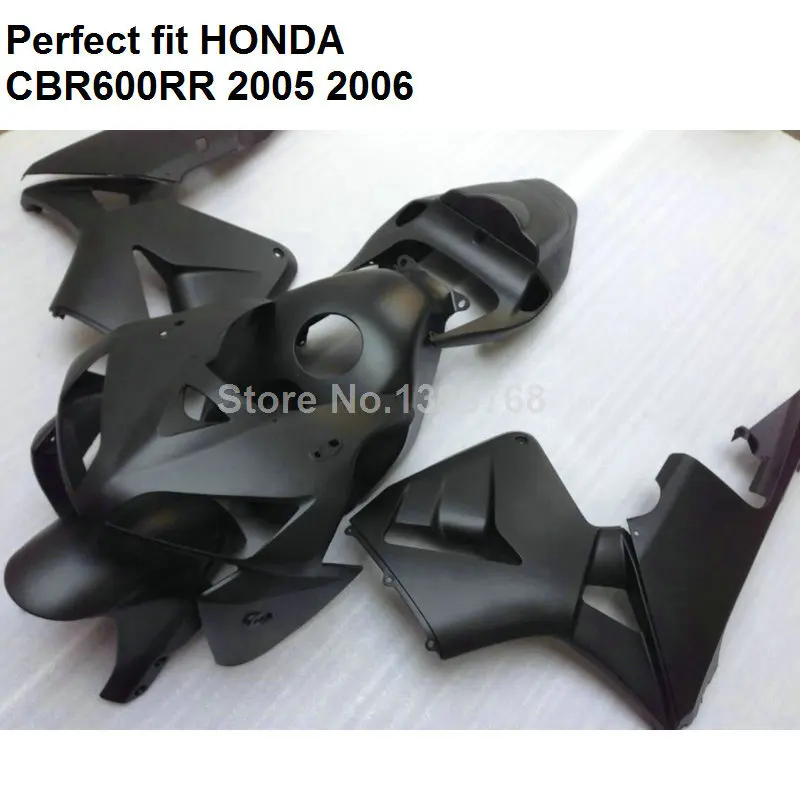100% подходит инъекции Обтекатели для Honda Метта черный CBR 600RR 05 06 комплект