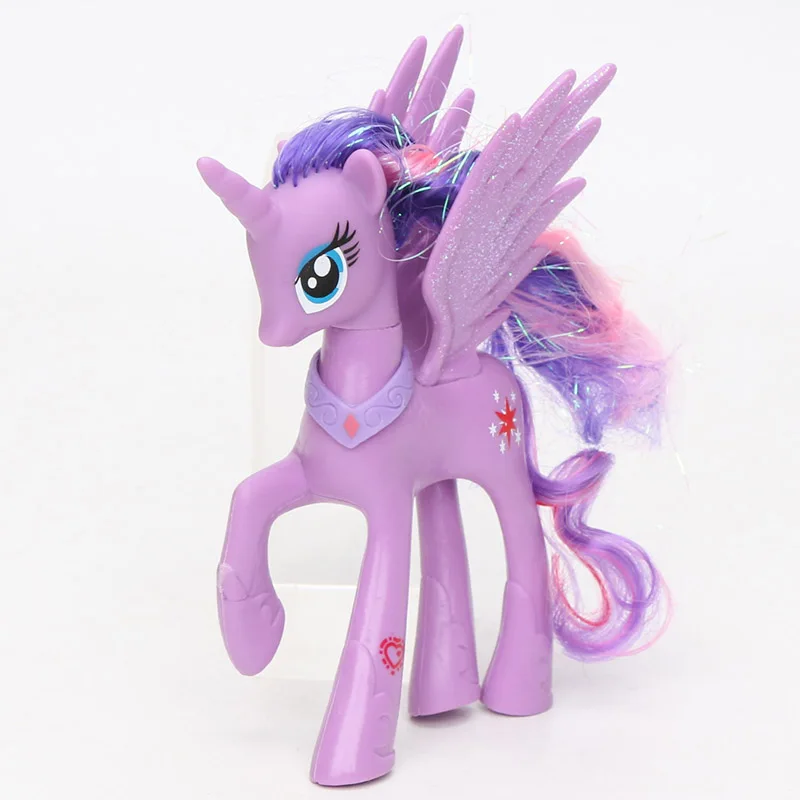 style 2 15 стилей 14 см игрушки My Little Pony Принцесса Селестия Луна Пинки Пай Радуга Дэш ПВХ Фигурки сумеречный единорог модель куклы - Цвет: style 2