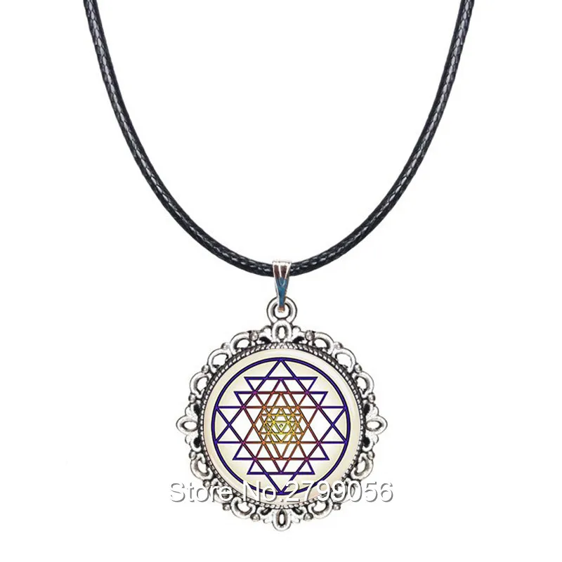 Buddhist Sri Yantra Necklace Talisman Pendant Sacred Geometry Choker Mandala Chakra Jewelry Spiritual Collar | Украшения и