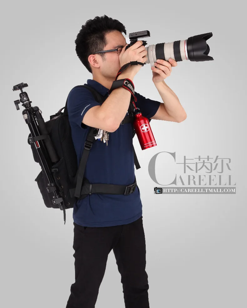 CAREELL холст цифровой большой DSLR камеры сумка Профессиональный Kamera Путешествия Фото двойной плечо рюкзак сумка для Nikon Canon sony