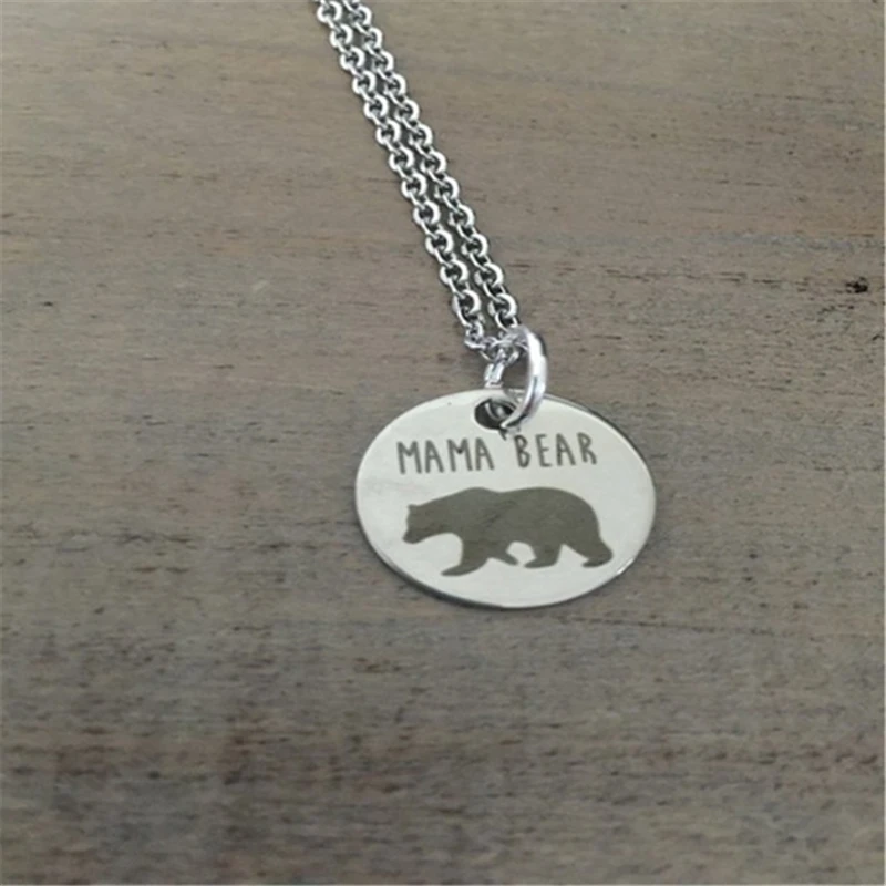 30 шт./лот Большая распродажа круглое ожерелье с надписью мама медведь лесной