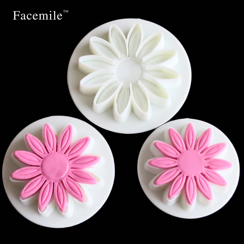 3 шт./компл. Подсолнух маргаритки Гербера цветок помадка подарок печенья Плунжер