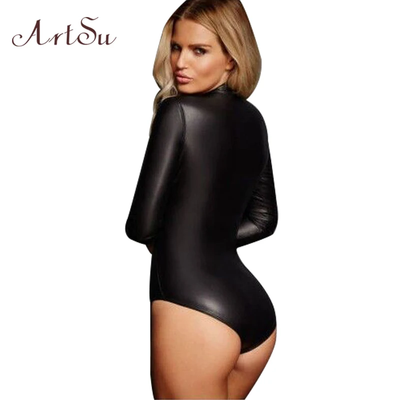 Artsu 2017 комбинезон и новый женский боди локомотив искусственная кожа на молнии