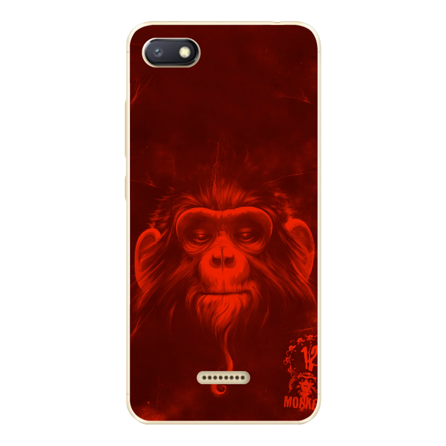 For Xiaomi Redmi 6A Case Cover 5.45&quot Soft TPU Silicone Popular Cool Mask Smoking Glasses Monkey Orangutan Painted Phone |