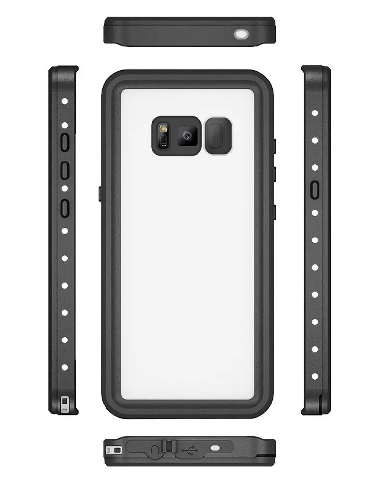 

For Samsung Galaxy S8 IP68 Waterproof case Shock Dirt Snow Proof Protection With Touch ID Mobile phone Case Cover White