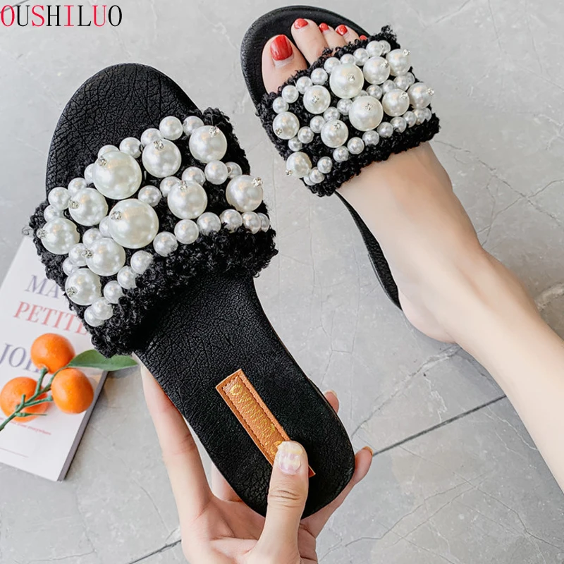 2019 женские брендовые Тапочки низкий каблук повседневные тапки слипоны тапочки