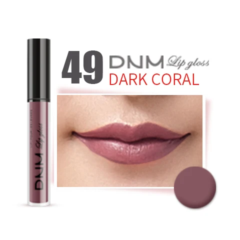 49 DARK CORAL DNM бренд длинные губы жидкая помада матовая Красота Косметика сексуальный телесный Пигмент матовый блеск для губ тату макияж - Цвет: 49 DARK CORAL
