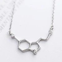 daisies 925 sterling silver jewelry crystal dopamine chemical molecular structure necklaces pendants for women best gift