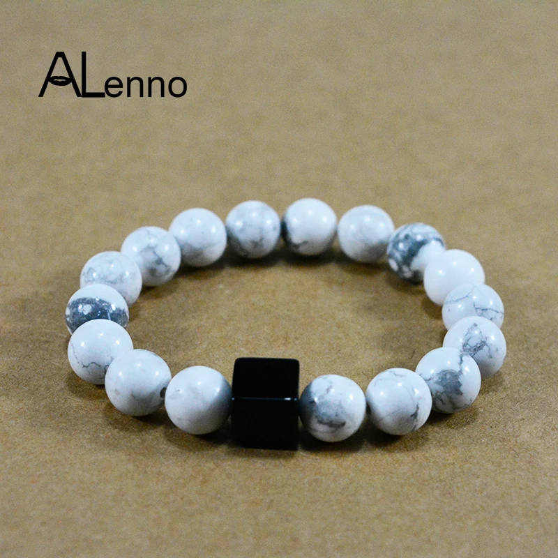ALenno 10 мм уникальный Diy ручной работы натуральный белый Pattren камень бисера Strand