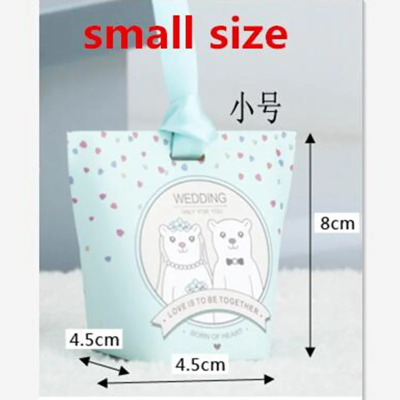 20 шт./лот Красивая маленькая коробка конфет с сердечком лентой маленький размер