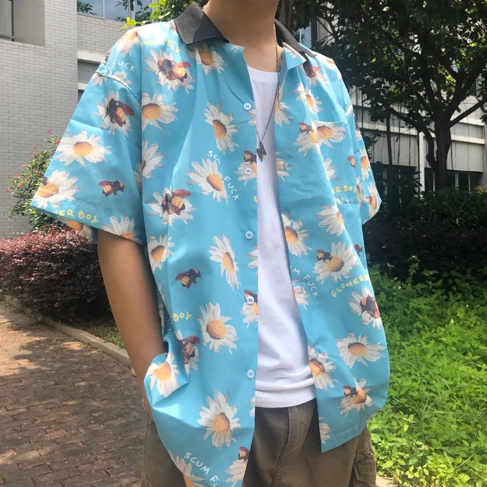 Для мужчин Гольф подсолнечника пчелы Le Fleur/Тайлер The Creator хлопок Повседневное Рубашки Высокое качество Карманный футболка с короткими рукавами, футболка Топ# AB5