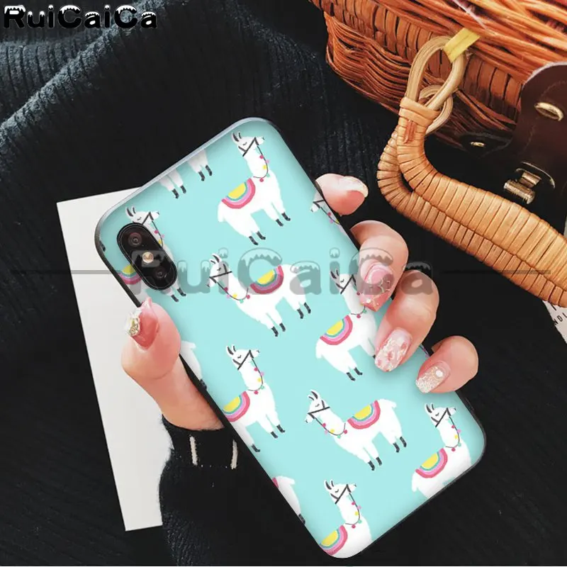 RuiCaiCa лама Alpacas животное роскошный уникальный дизайн чехол для телефона для Apple iPhone 8 7 6 6S Plus X XS MAX 5 5S SE XR чехлы