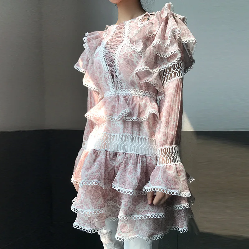 Женское плиссированное платье роскошное кружевное вечернее мини с