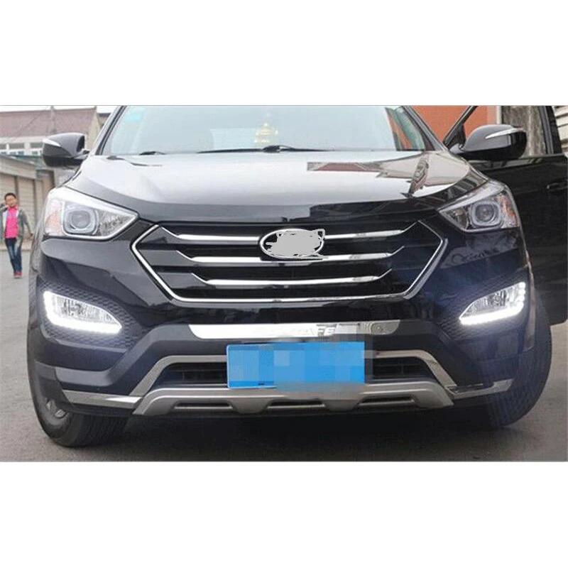 Светодио дный днем ходовые огни для hyundai Santa Fe IX45 2013 2014 2015 автомобильные