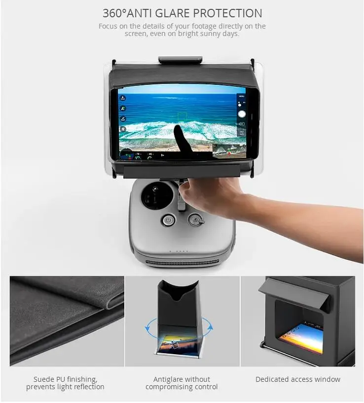 PGYTECH DJI Mavic Air солнцезащитный козырек пульта дистанционного управления SunShade 7,9 ''/9,7'' для DJI Phantom 3/4/4 Pro/Mavic pro/Spark/Inspire 1/2