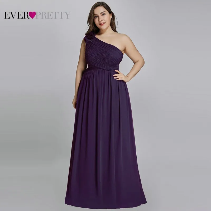 Dark Purple Платья для подружек невесты из шифона бордового цвета размера плюс, элегантные свадебные платья трапециевидной формы без рукавов EP08237 - Цвет: Dark Purple