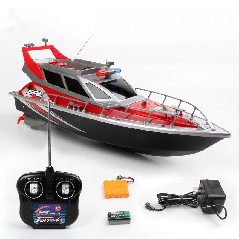 

Water model children toy HT-2875F 1/20 4CH Electric RC police Speedboat Model Ship Toys luxurious Airship Racing Boat for kids
