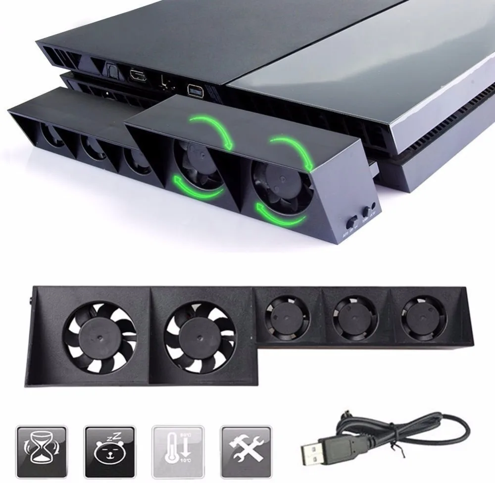 Горячая продажа USB внешний турбо контроль температуры охлаждающий 5 Вентилятор
