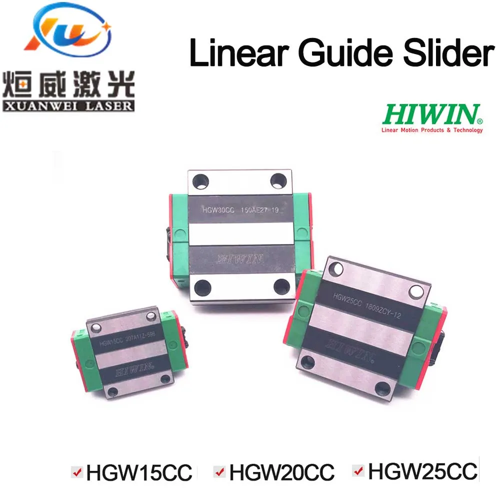 HIWIN ползунок HGW15CC HGW20CC HGW25CC HGW30CC линейная направляющая для линейного рельса ЧПУ Diy