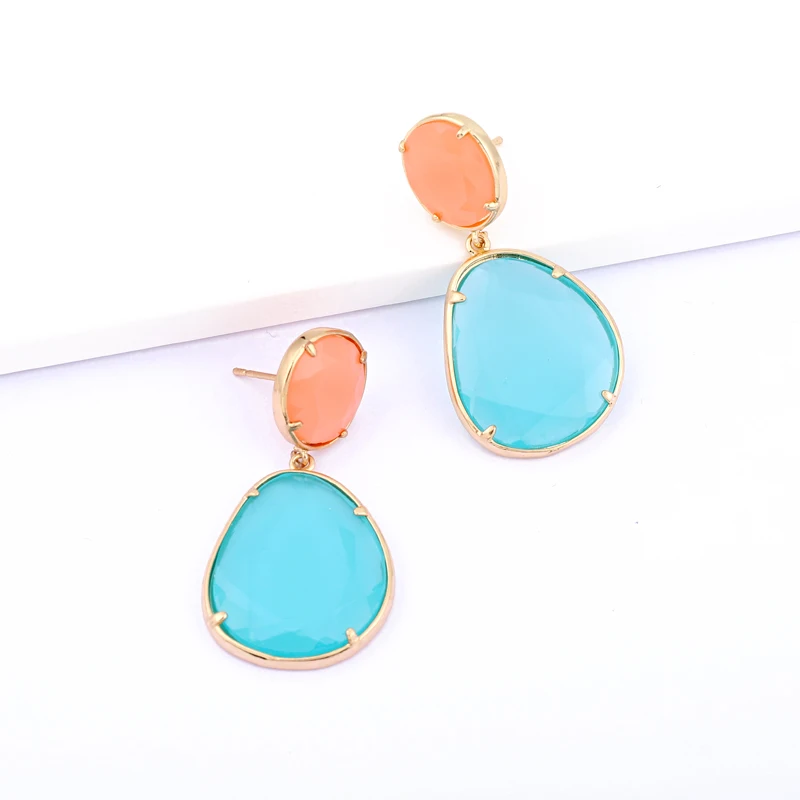 Женские Висячие серьги dayooff Boho большие геометрические с золотыми каплями и