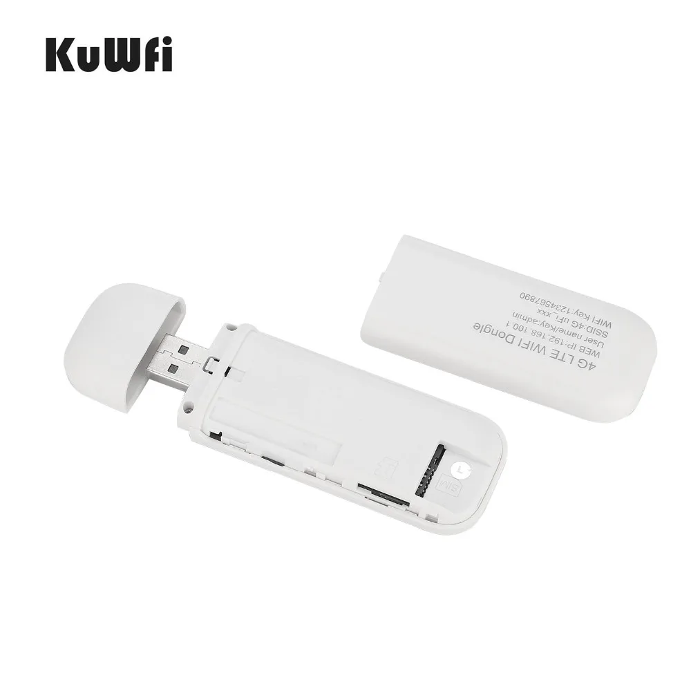 KuWFi автомобильный разблокированный wi fi роутер 4G Wifi LTE 150 Мбит/с USB модем 3g ключ с