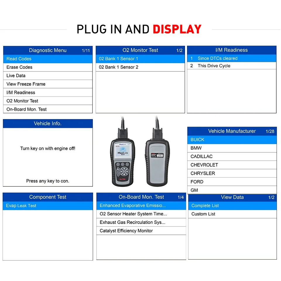 Autel Maxilink ML619 читатель кода из АБС пластика/ПП + CAN OBDII диагностический инструмент