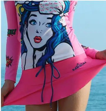 skirt SABOLAY женская рашгард рубашки Защита от солнца; серфинг быстросохнущая одежда костюм юбка женская пляжная одежда костюм Защита Медузы солнце - Цвет: skirt