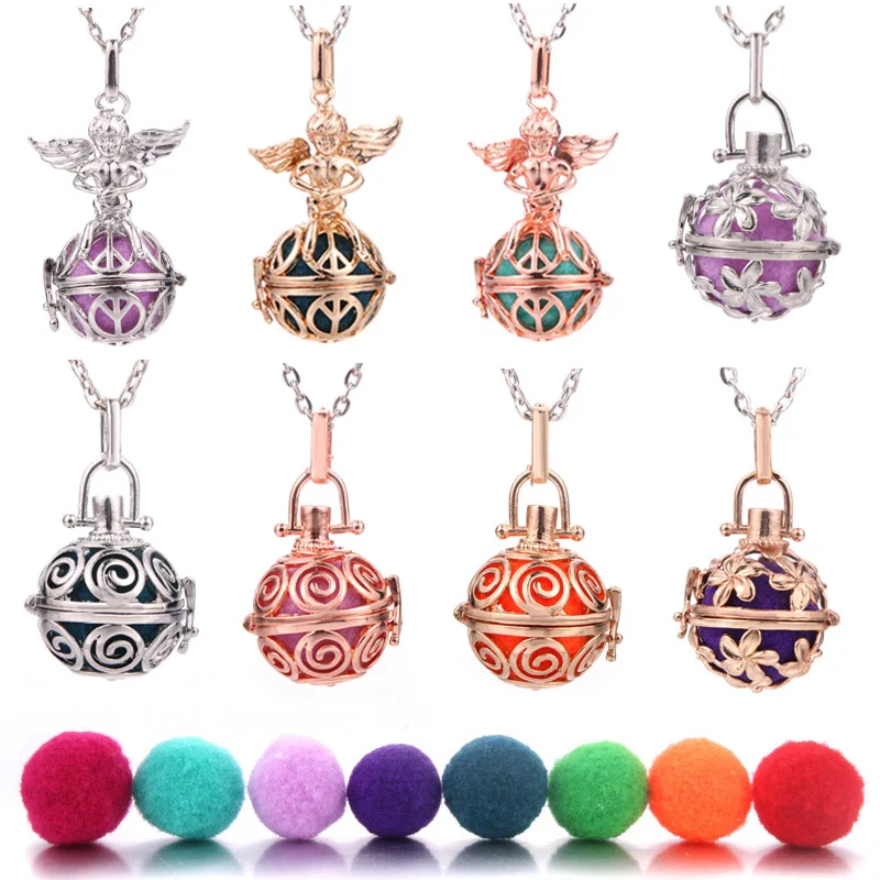 Ожерелье с подвеской в виде ангела для ароматерапии разноцветный открытый