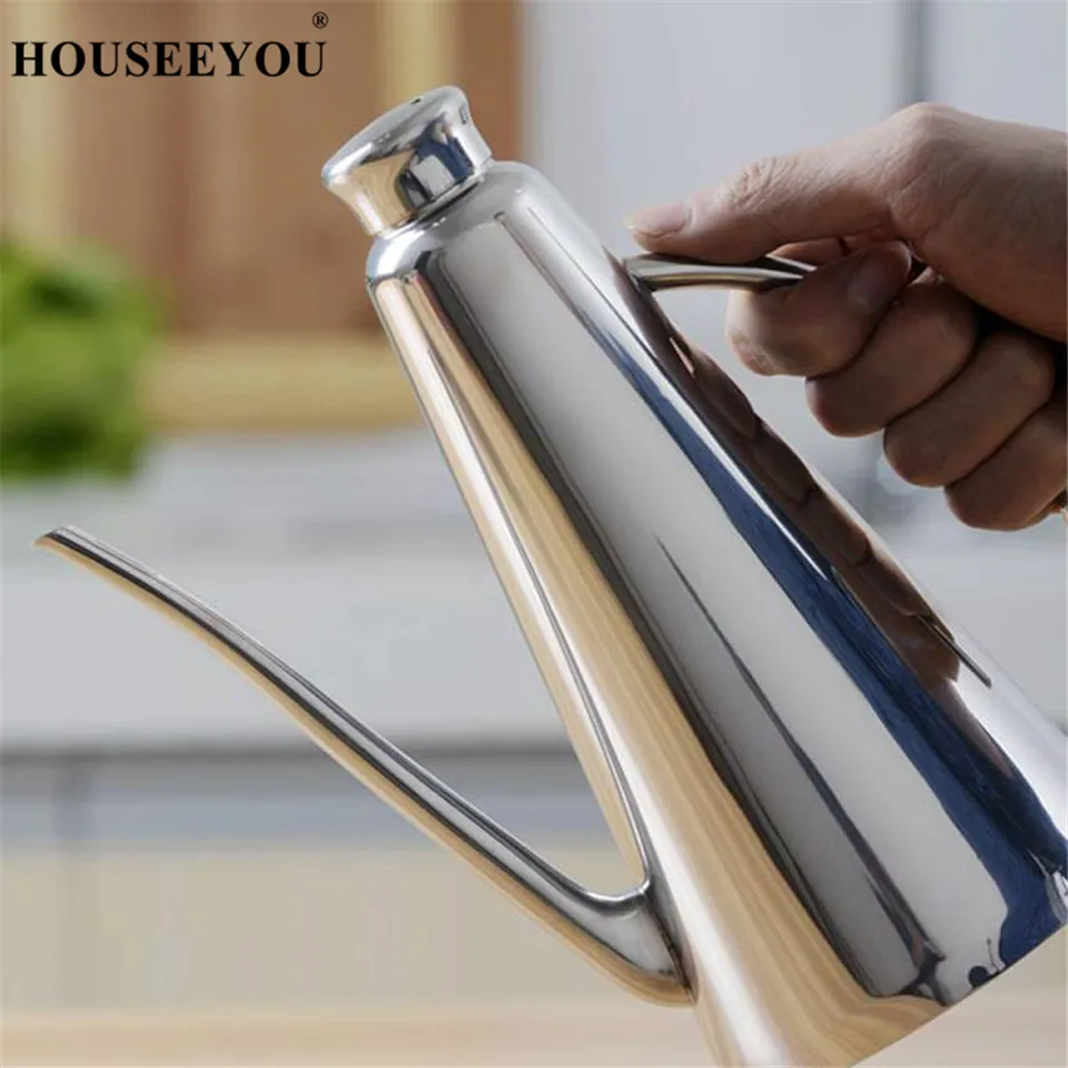 HOUSEEYOU 500/1000ml Stainless Steel Oil Olive Pots Dispenser Sauce Vinegar Batcher Can Bottle Pot Kitchen Accessories Storage | Дом и сад