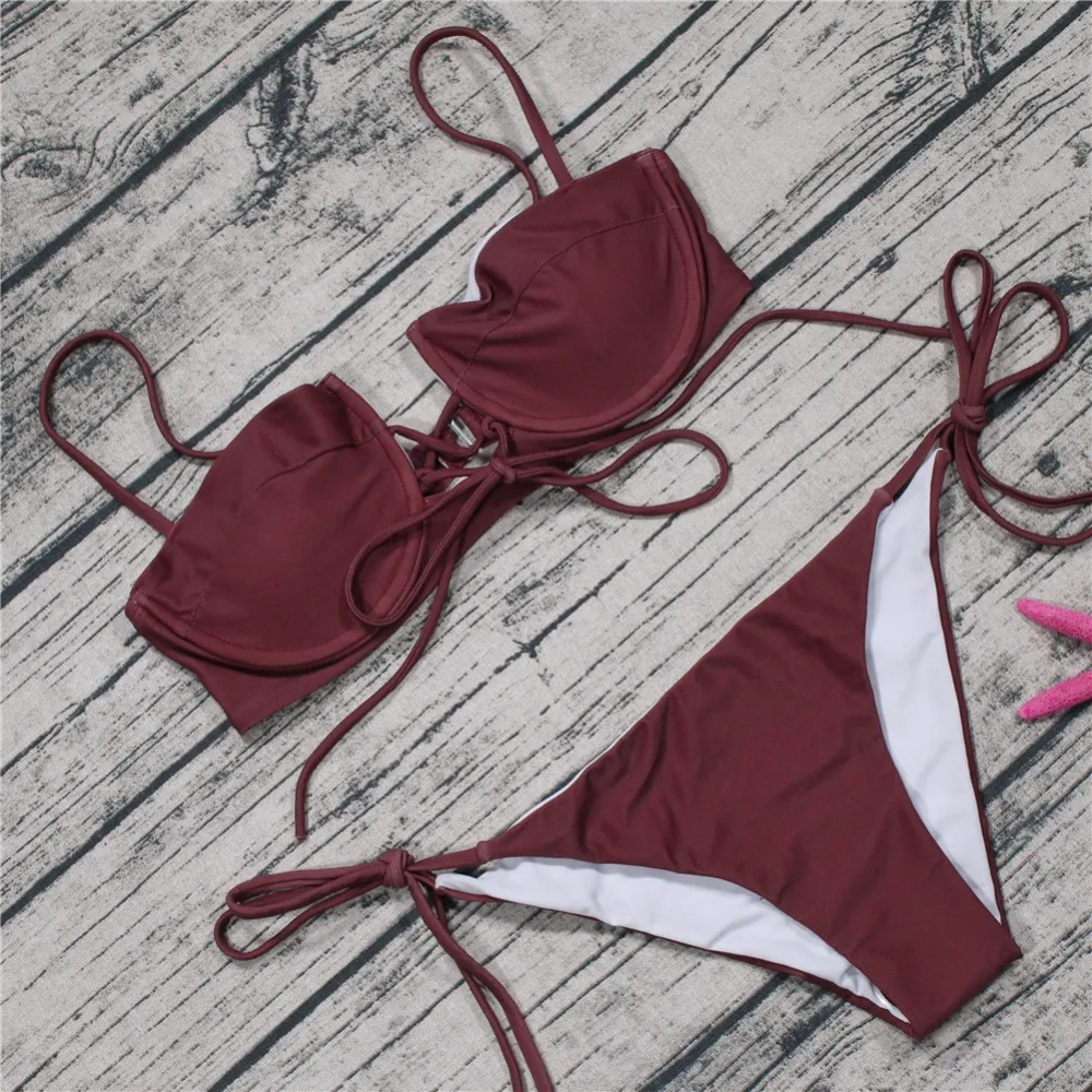 Плюс Размеры Купальники для малышек Для женщин купальник с низкой талией бикини