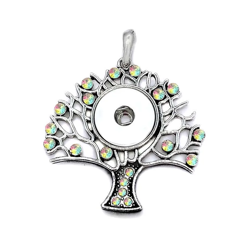 

Interchangeable Tree Ginger 260 Snap Button Pendant Necklace Jewelry Fit 18mm Snap Button Charm jewelry For Women Gift
